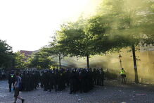 Imagens dos protestos anti-G20 esta quinta-feira em Hamburgo, Alemanha