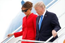 Donald Trump chegou com a mulher, Melania, a Paris