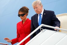 Donald Trump chegou com a mulher, Melania, a Paris