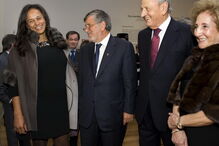 Américo Amorim com a mulher, Fernanda, a empresária Isabel dos Santos e Fernando Teles