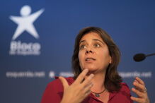 Catarina Martins num debate do Bloco em Coimbra