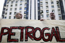 Imagens de arquivo de manifestação na Petrogal