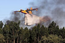 Avião de combate a fogos Canadair em ação