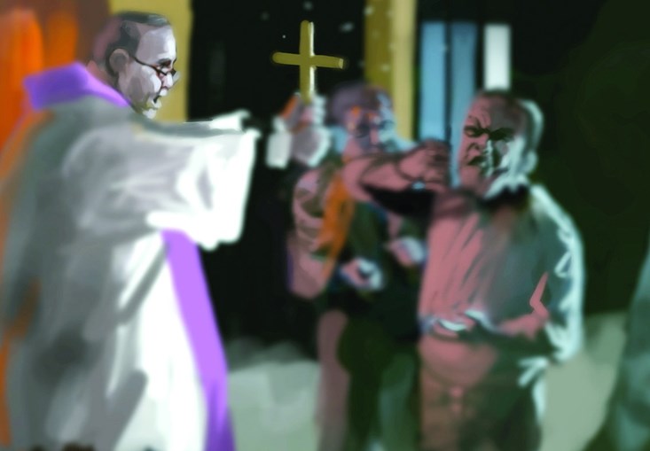 Exorcismo consiste num ritual feito por um padre para expulsar o demónio   