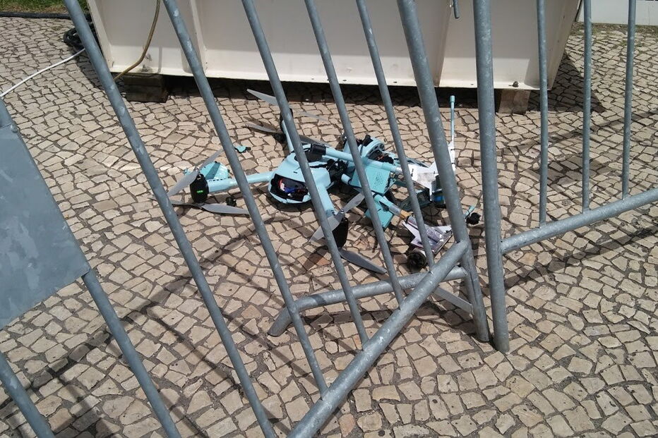 Drone da PSP ficou destruído em parada da polícia