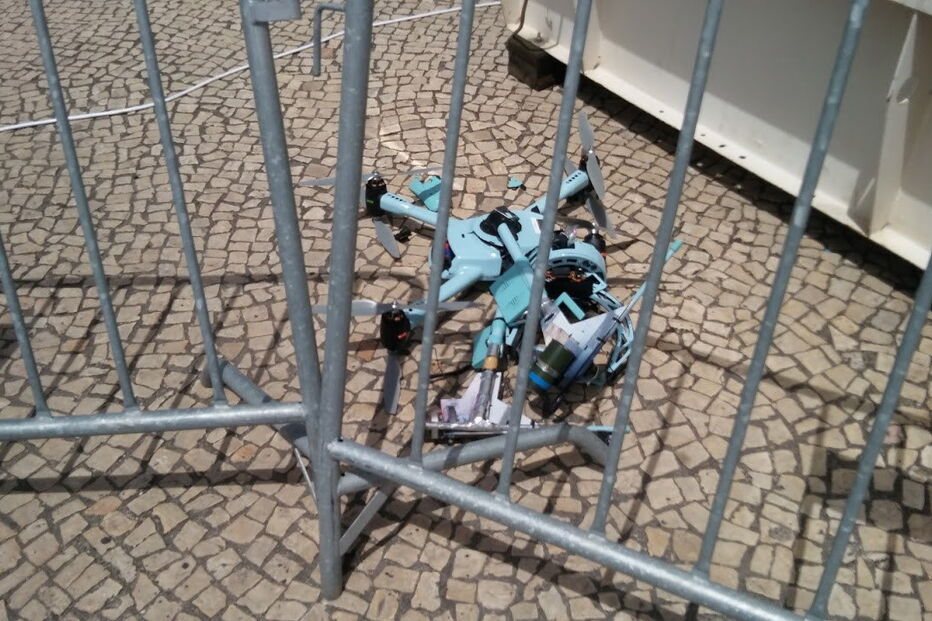 Drone da PSP ficou destruído em parada da polícia