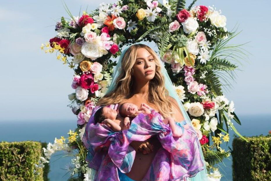 Beyoncé com os gémeos Sir e Rumi