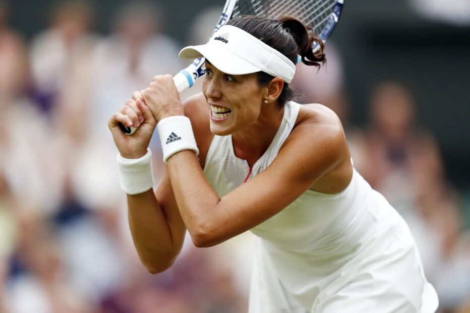 Muguruza comemora vitória em Wimbledon