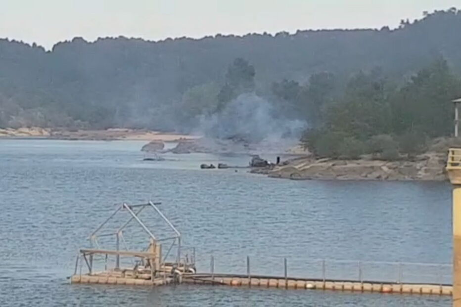 Helicóptero caiu na barragem de Vila Chã