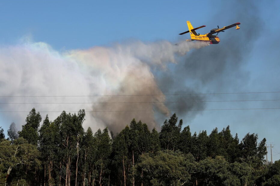 Avião de combate a fogos Canadair em ação