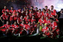 Benfica celebra conquista da Supertaça Cândido de Oliveira
