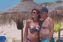 Marcelo Rebelo de Sousa na praia da Quinta do Lago