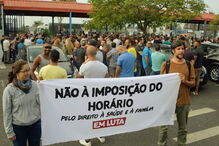 Trabalhadores em greve na Autoeuropa