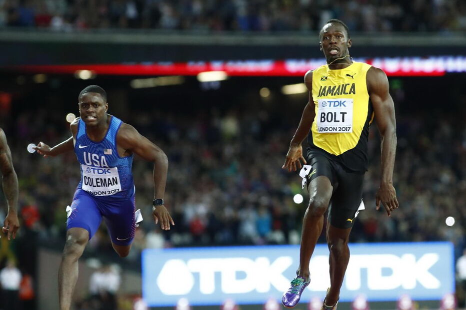 Bolt batido por Gatlin e Coleman nos 100 metros