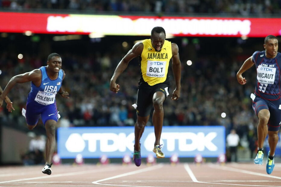 Bolt batido por Gatlin e Coleman nos 100 metros