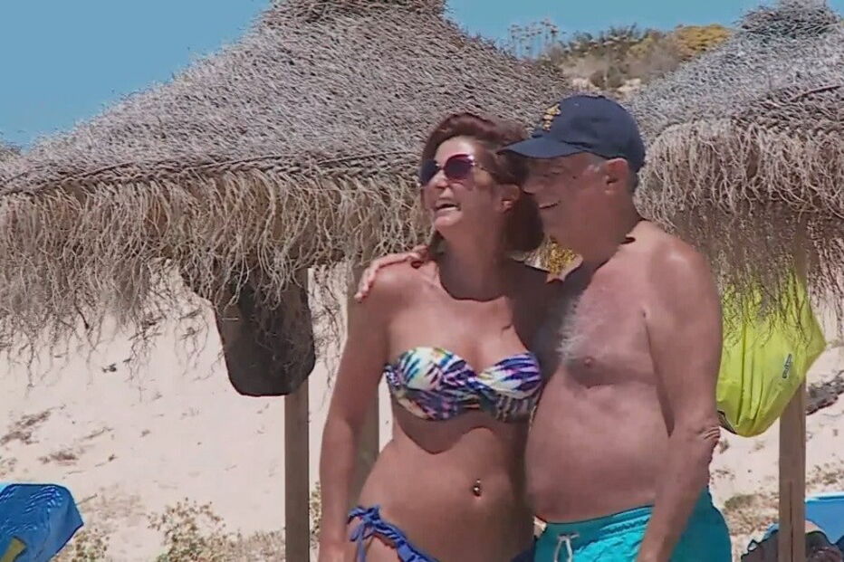 Marcelo Rebelo de Sousa na praia da Quinta do Lago