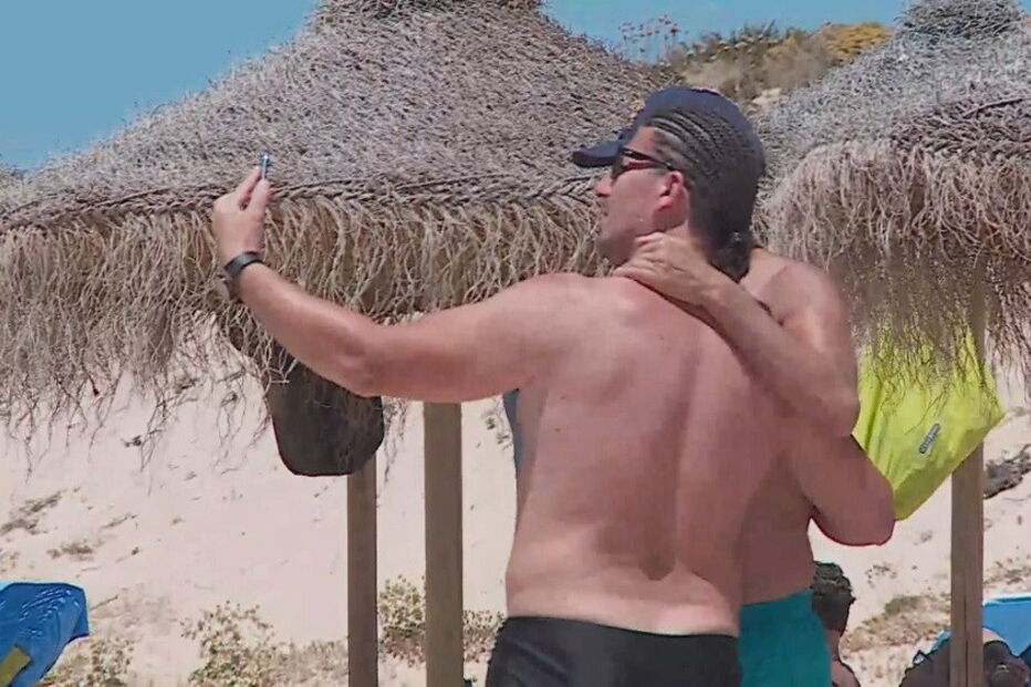 Marcelo Rebelo de Sousa na praia da Quinta do Lago