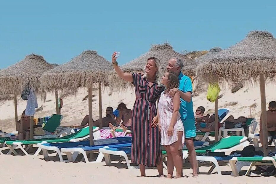 Marcelo Rebelo de Sousa na praia da Quinta do Lago