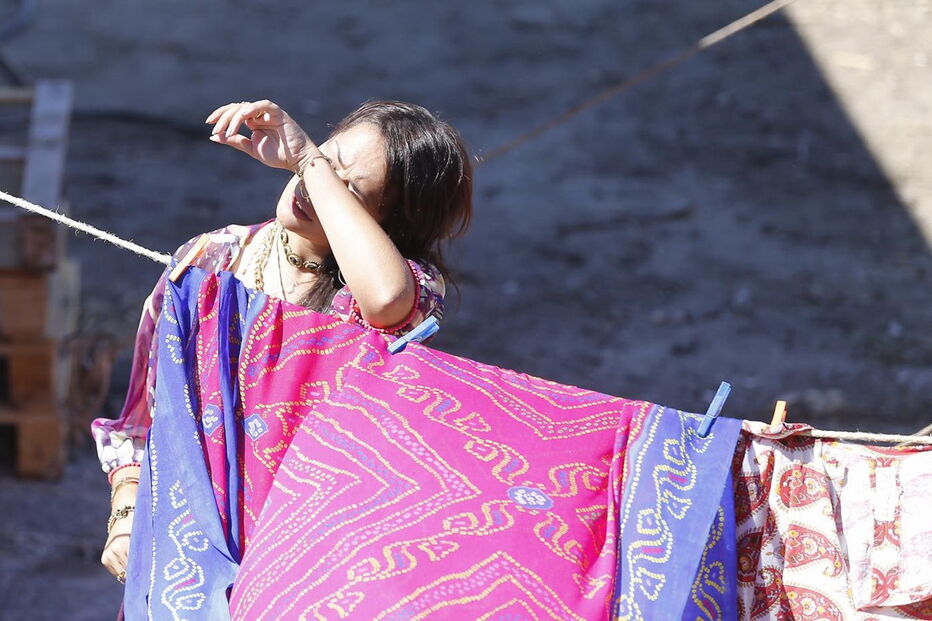 Sofia Ribeiro nas gravações da novela 'A Herdeira', da TVI