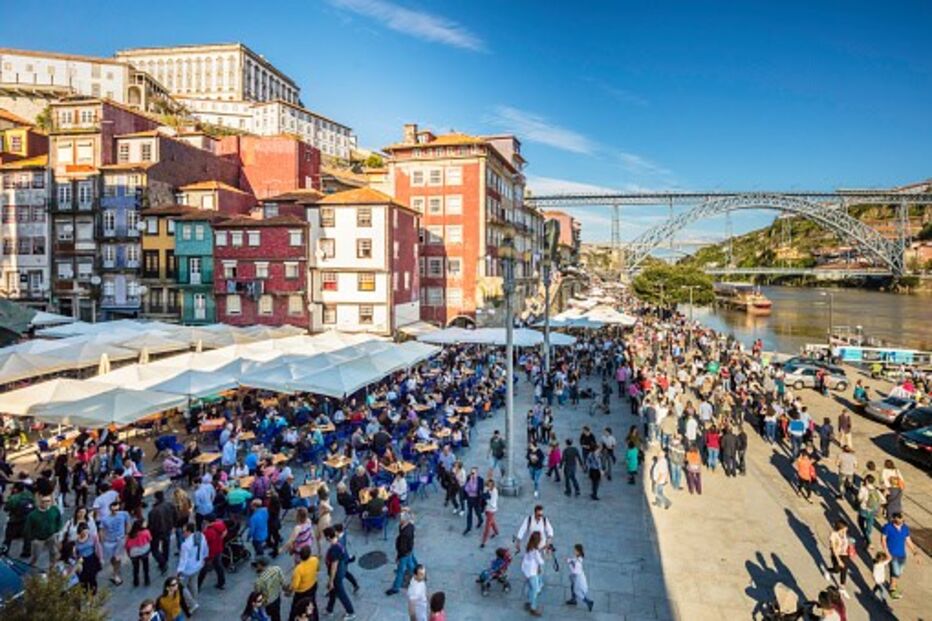 Turistas no Porto