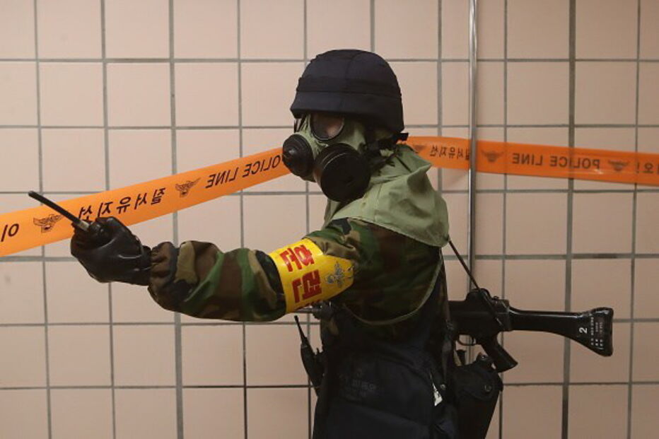 Imagens de arquivo dos exercícios Ulchi Freedom Guardian do ano passado