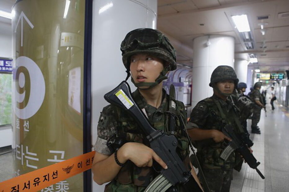 Imagens de arquivo dos exercícios Ulchi Freedom Guardian do ano passado