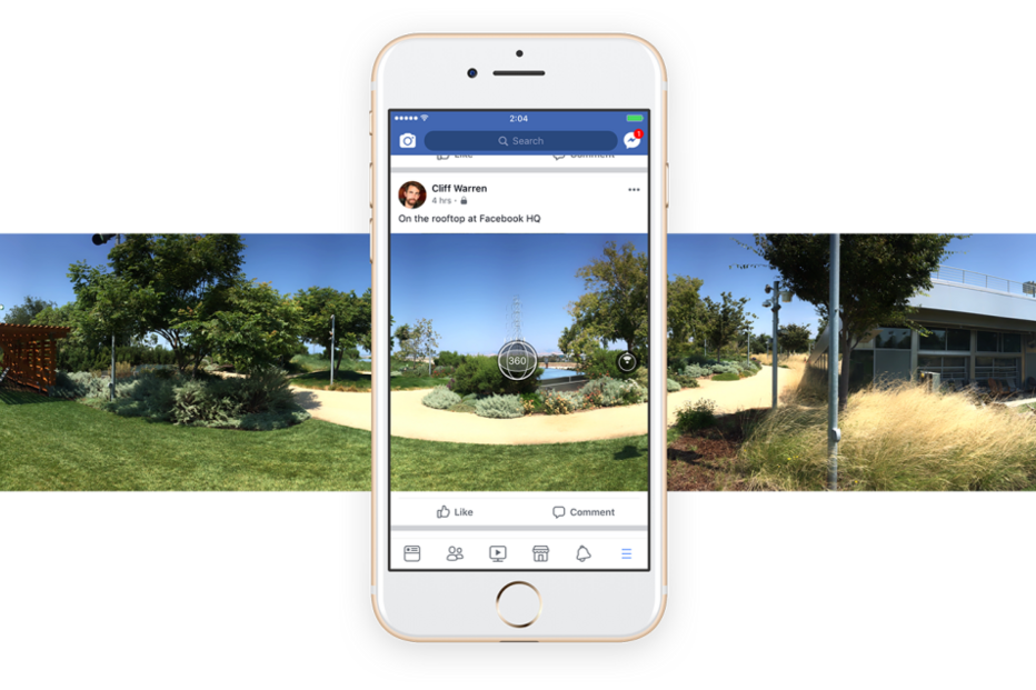 Vai poder tirar fotos 360 graus na “app” do Facebook