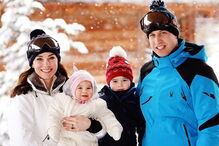 William e Kate com os filhos George e Charlotte
