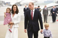 Kate e William durante uma viagem oficial à Polónia, em julho
