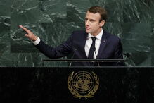 Presidente da França, Emanuel Macron, discursa nas Nações Unidas