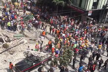 A destruição no México vista do céu