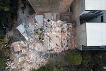 A destruição no México vista do céu