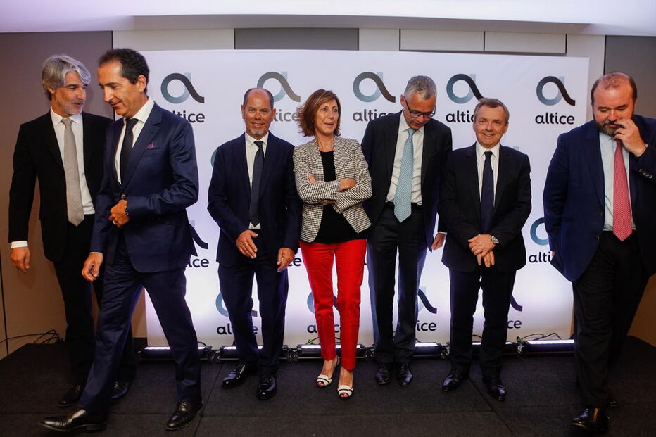 Administradores da Altice e Media Capital aquando do anúncio do negócio