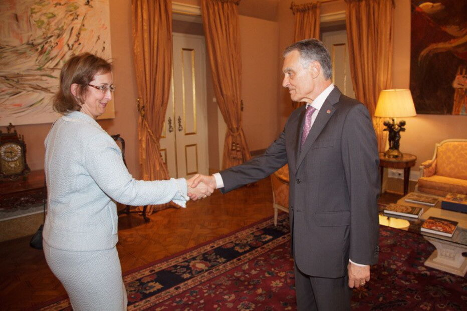 Graça Mira Gomes com Cavaco Silva