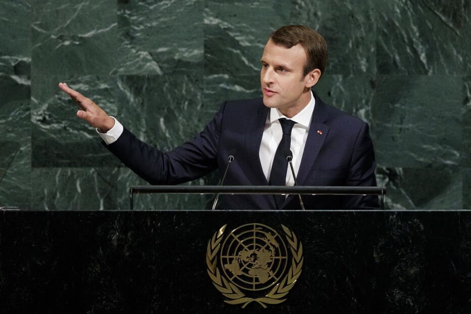 Presidente da França, Emanuel Macron, discursa nas Nações Unidas