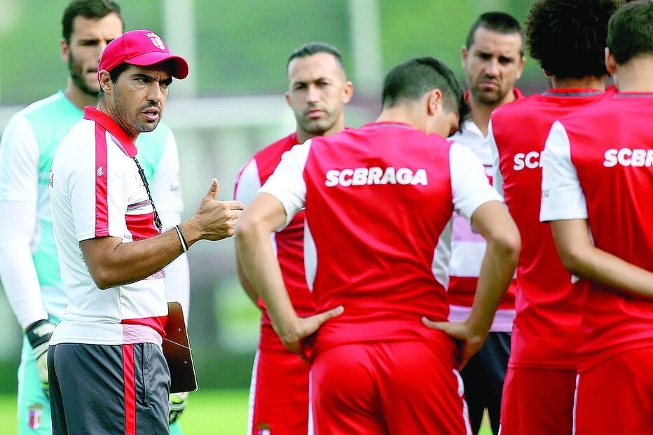 Abel Ferreira no treino do Braga