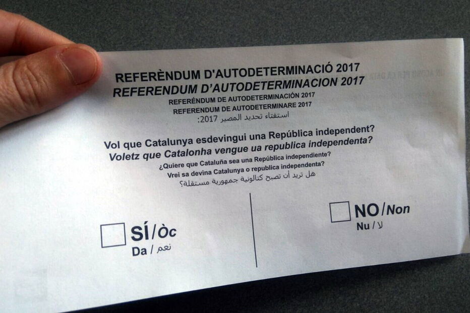 Boletim proposto para o referendo sobre a independência na Catalunha