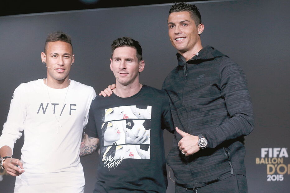 Neymar, Messi e Ronaldo são os finalistas do prémio  Melhor do Mundo FIFA