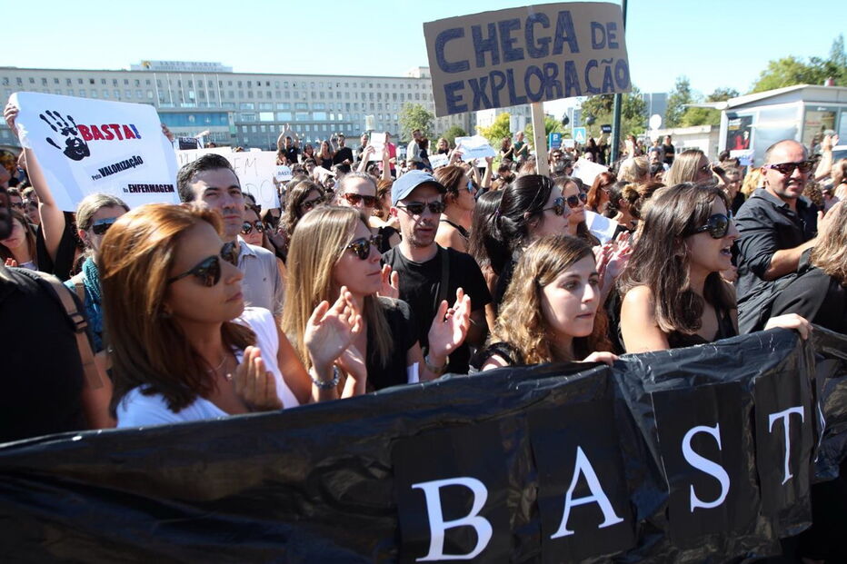 Enfermeiros em protesto