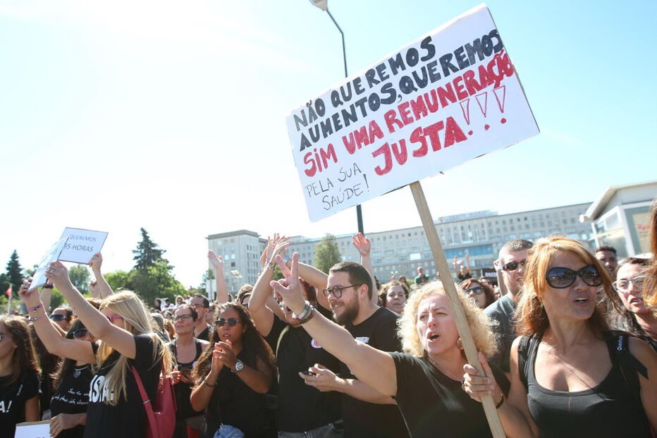 Enfermeiros em protesto