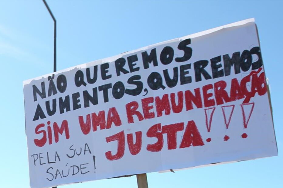 Enfermeiros em protesto