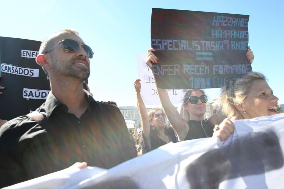 Enfermeiros em protesto