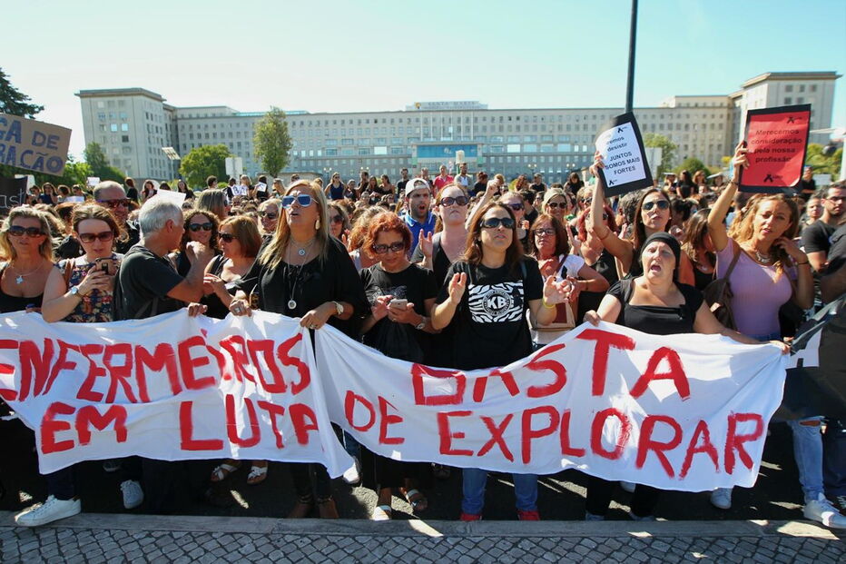 Enfermeiros em protesto