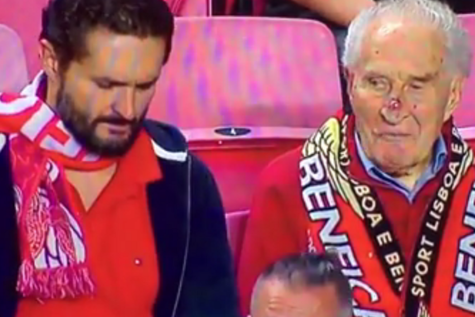 Neto leva avô ao Estádio da Luz para o homenagear