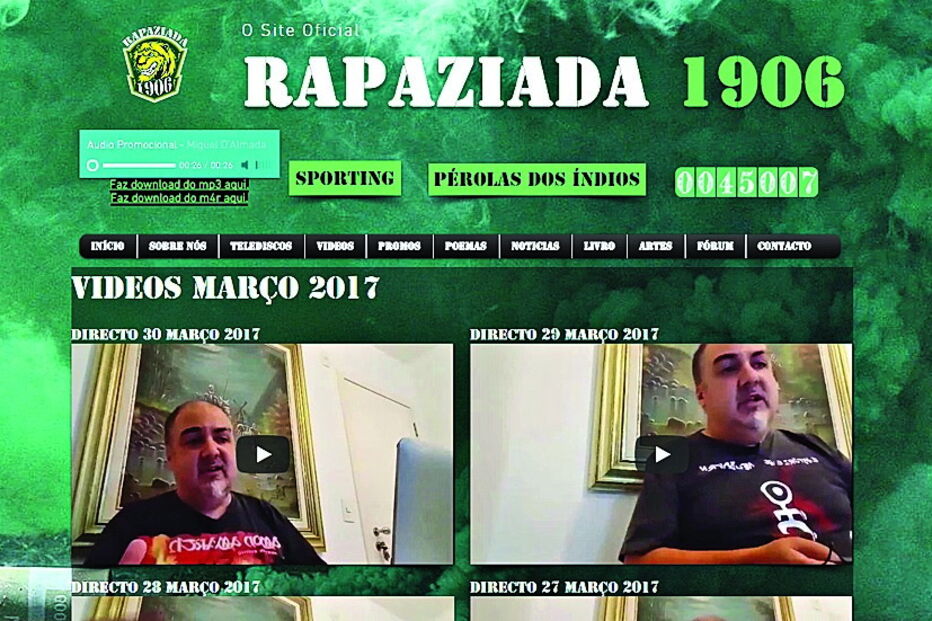 Miguel D’Almada publica vídeos na internet que são vistos por centenas de pessoas. O site é outro veículo da mensagem do grupo ligado aos leões    