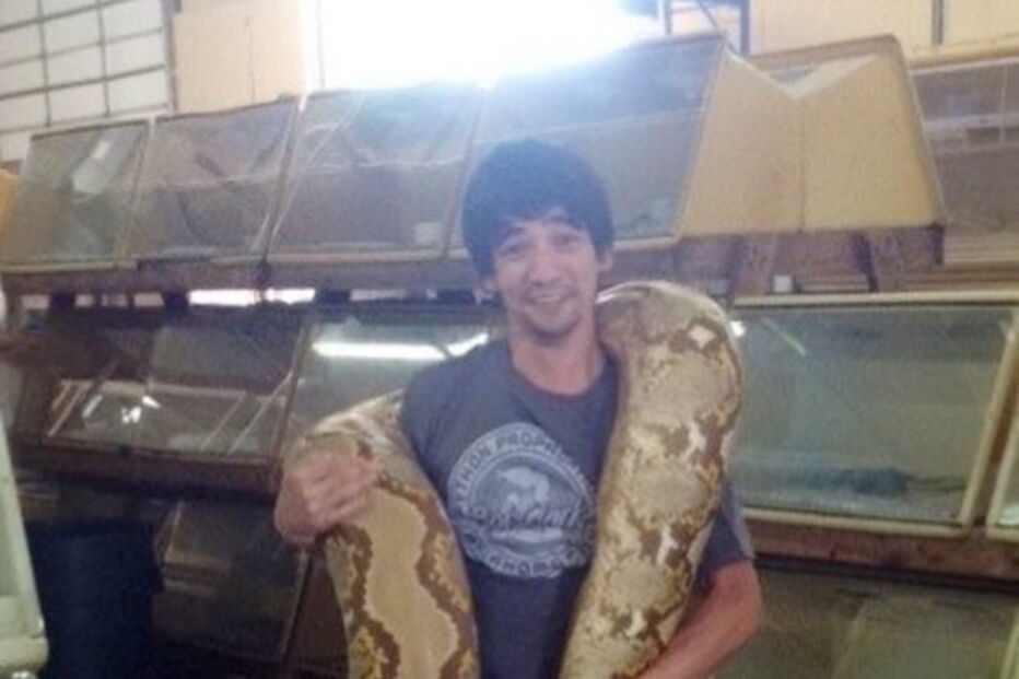 Arslan Valeev, encantador de serpentes, mostrou-se a ser mordido por uma cobra