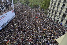 Protestos na Catalunha em dia de greve geral