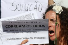 Professores em protesto