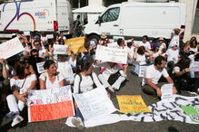 Professores em protesto