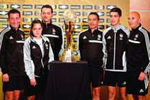 Hernâni Fernandes (3º a contar da direita) integrou a equipa de arbitragem da final da Taça da Liga 2013/14